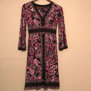INC Black and Pink Print Dress - Size XS